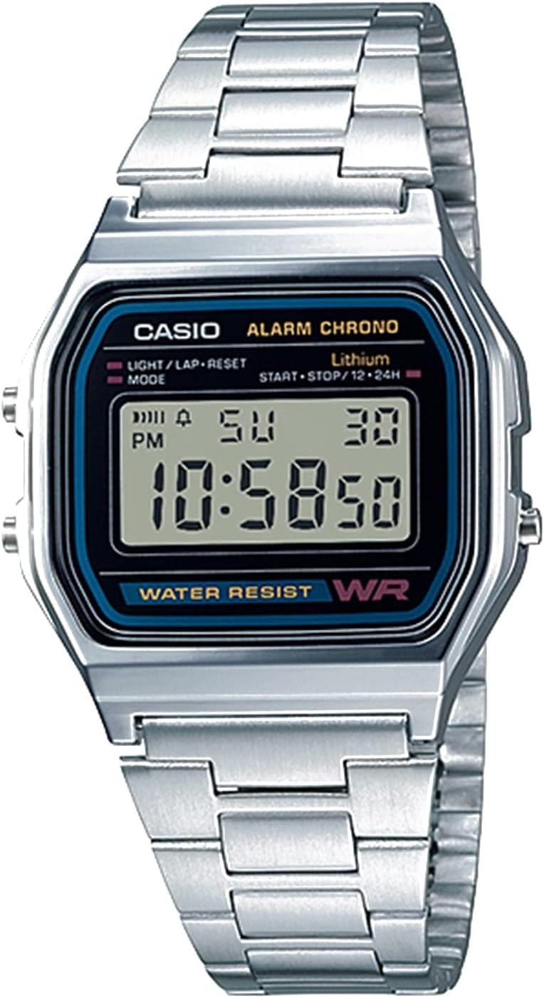 Casio A158Wa Series | Unisex Digital Watch | Vintage | Wr | 100 Sec Stop Watch | Daily Alarm | Regular Time Keeping: Hour, Minute, Second, Pm, Date, Day | Led Light | 7 Yr Battery