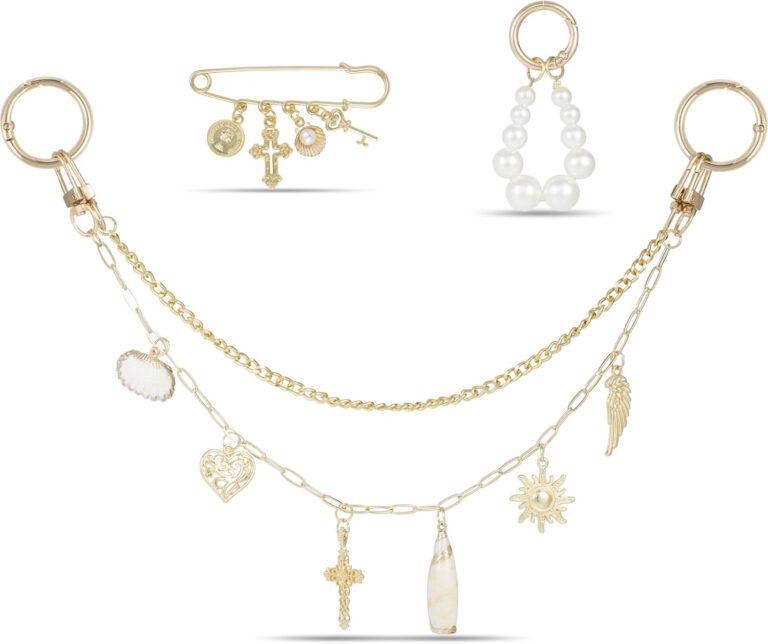 Original 4 in 1 Bag Charms Gold, Purse Charms, Pearl Bag Charms for Handbags, Purse Keychain, Purse Chain Charm, Bag Charm Chain, Bag Charms for Women