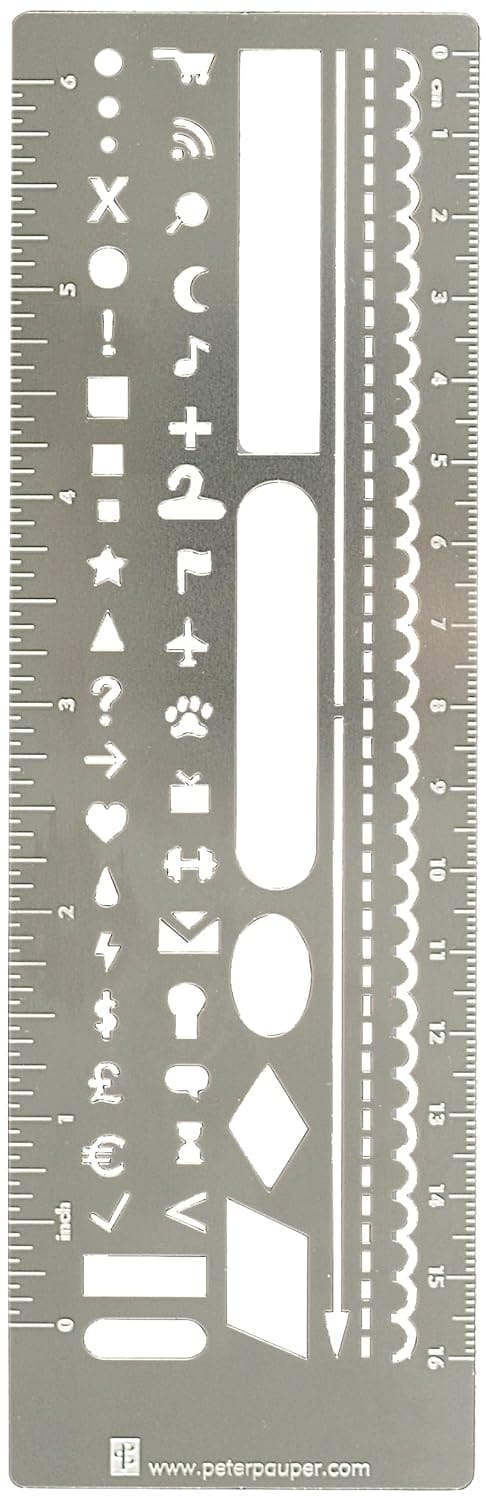 Metal Stencil Bookmark For Bullet Journals, Hardcover