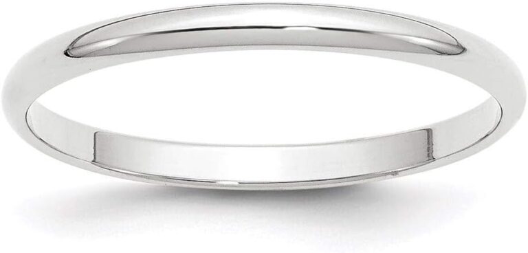 Women’s 2mm Solid Platinum Classic Plain Wedding Band |Available Ring Sizes 4-10