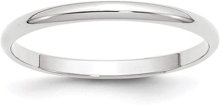 Women’S 2Mm Solid Platinum Classic Plain Wedding Band |Available Ring Sizes 4-10