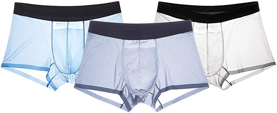 Digital Baby Men’S Underwear Ice Silk Boxer Briefsee-Through Transparent Briefs
