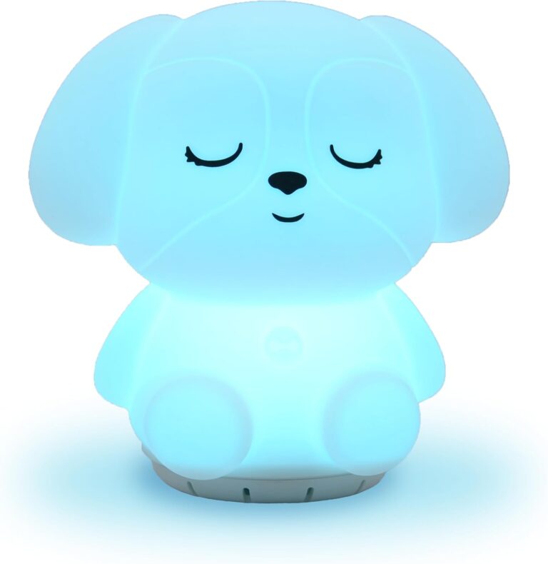 Mindfulness ‘Breathing Puppy’ | 4-7-8 Guided Visual Meditation Breathing Light | 3 in 1 Device with Night Light & Noise Machine for ADHD Anxiety Stress Relief Sleep – Gift for Kids Adult Women Men