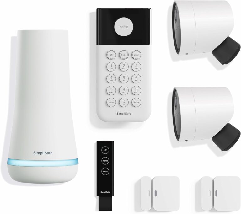 SimpliSafe 7 Piece Wireless Outdoor Camera Home Security System – Optional 24/7 Professional Monitoring – No Contract – Compatible with Alexa and Google Assistant