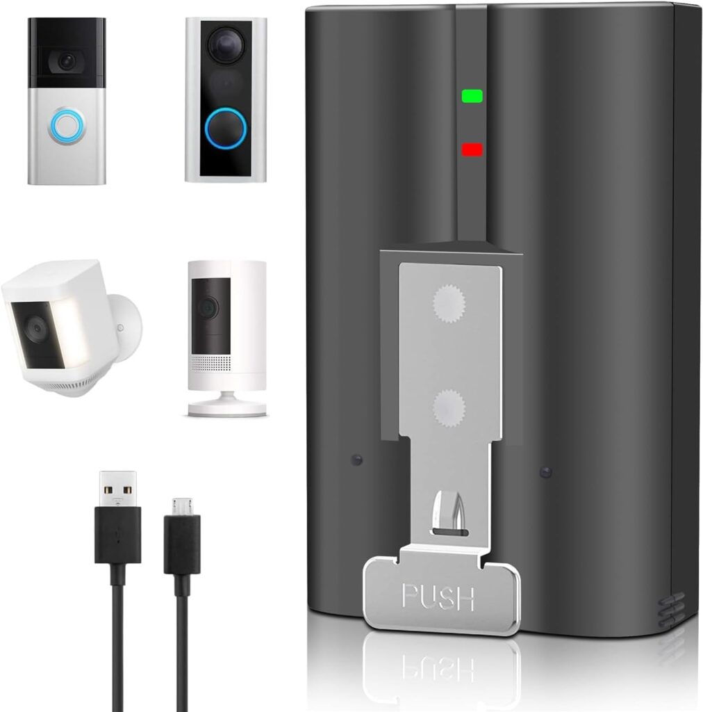 New V4 Battery For Ring-Doorbell-Camera 2/3/4/3+/3Plus, Stick-Up Cam (2Nd & 3Rd Gen), Peephole/Spotlight Camera/Spotlight Cam Solar/Camera Indoor Outdoor 3.65V 6040Mah