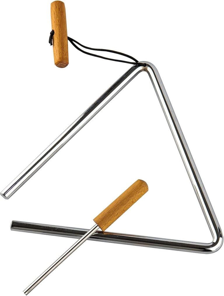 Musfunny Triangle Hand Percussion with Striker, Rhythm Steel Triangles Musical Instrument (8 inch)