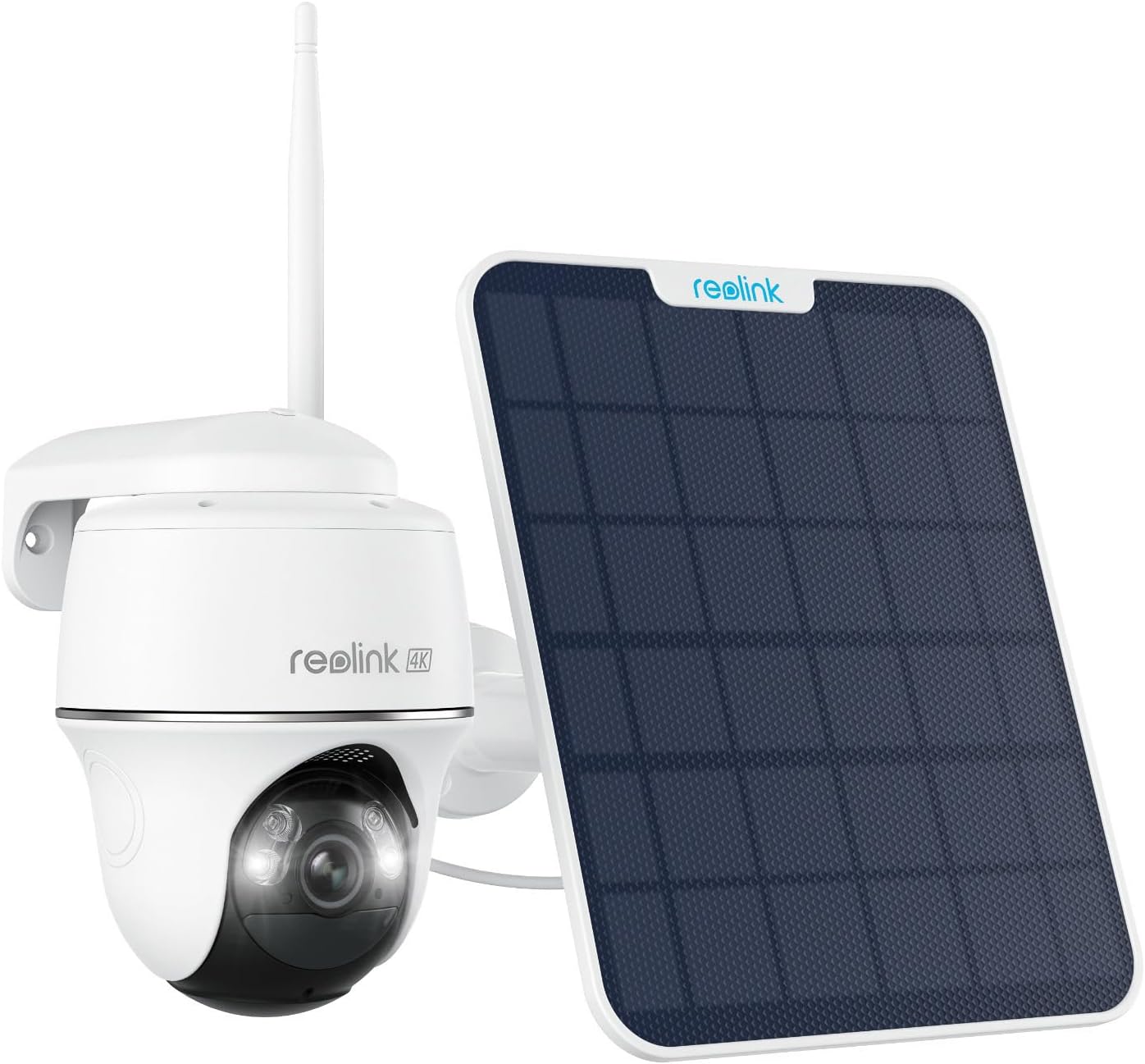 Reolink First 4K Solar Security Cameras Wireless Outdoor, Argus Pt 4K+ 6W Solar Panel, 360° Pan Tilt, 8Mp Color Night Vision, 2.4/5 Ghz Wi-Fi, No Monthly Fee, Home Hub Compatible