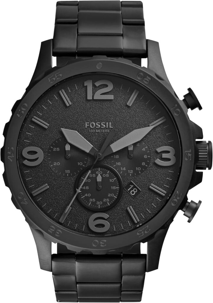 Fossil Men’S Nate Quartz Stainless Steel Chronograph Watch