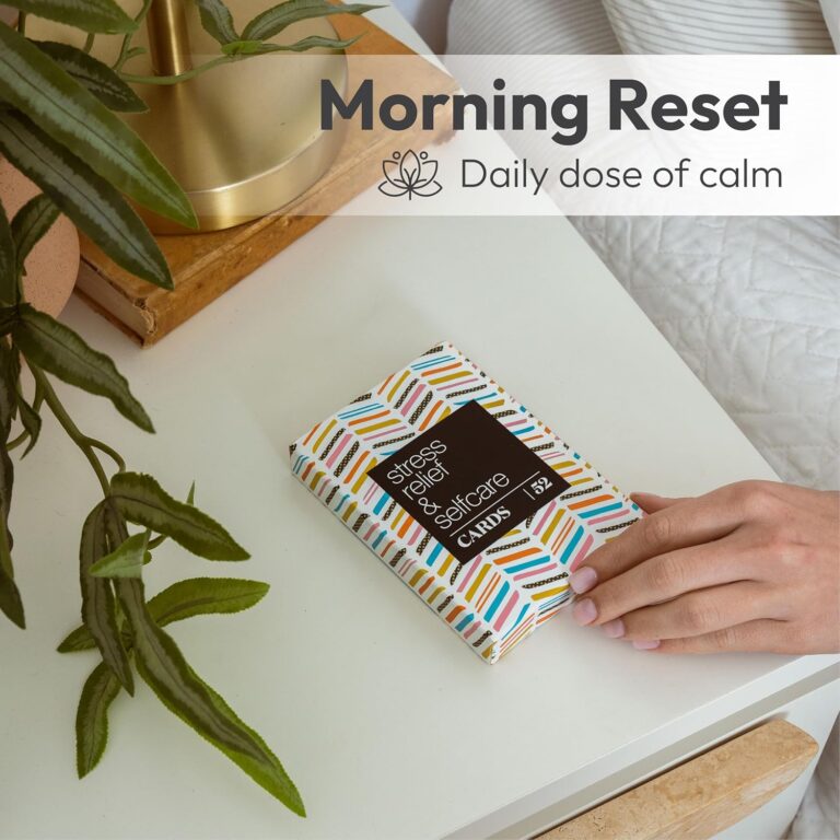 Allura & Arcia 52 Stress Less & Self Care Cards – Mindfulness & Meditation Exercises – Anxiety Relief & Relaxation