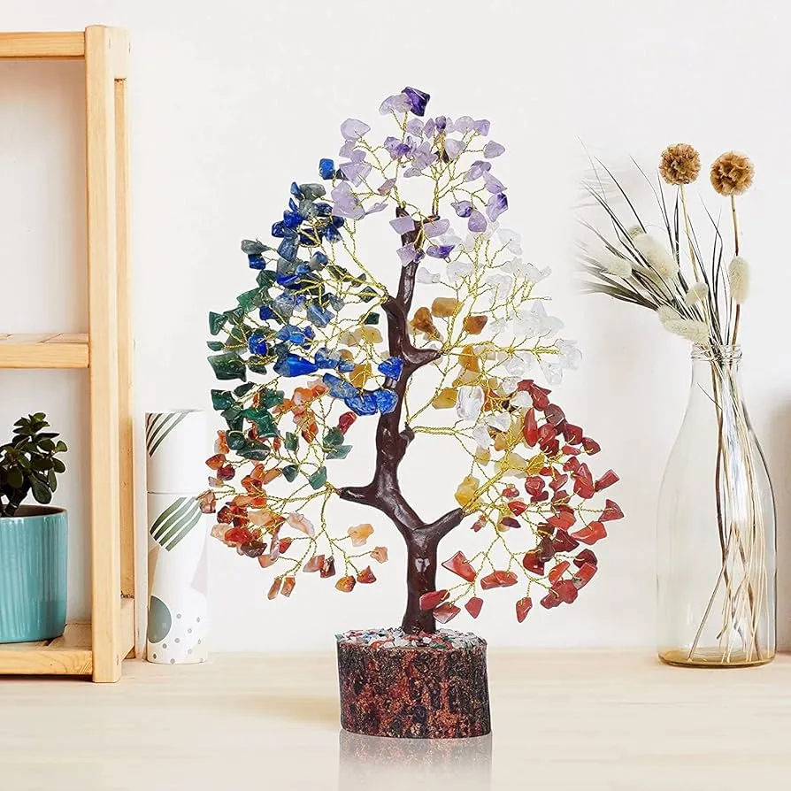 YATSKIA 7 Chakra Tree of Life, Crystals and Healing Stones, Birthday Gifts for Women – Crystal Tree for Positive Energy, Home Office Decor, Spiritual Gifts for Women