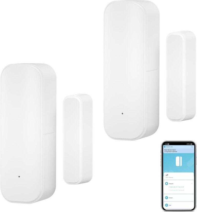 Smart Door and Window Sensor: WiFi Door Sensor for Home Security, App Alerts, Wireless Contact Sensor, Programmable with Smart Life Devices, Compatible with Alexa, Google Assistant (2-Pack)