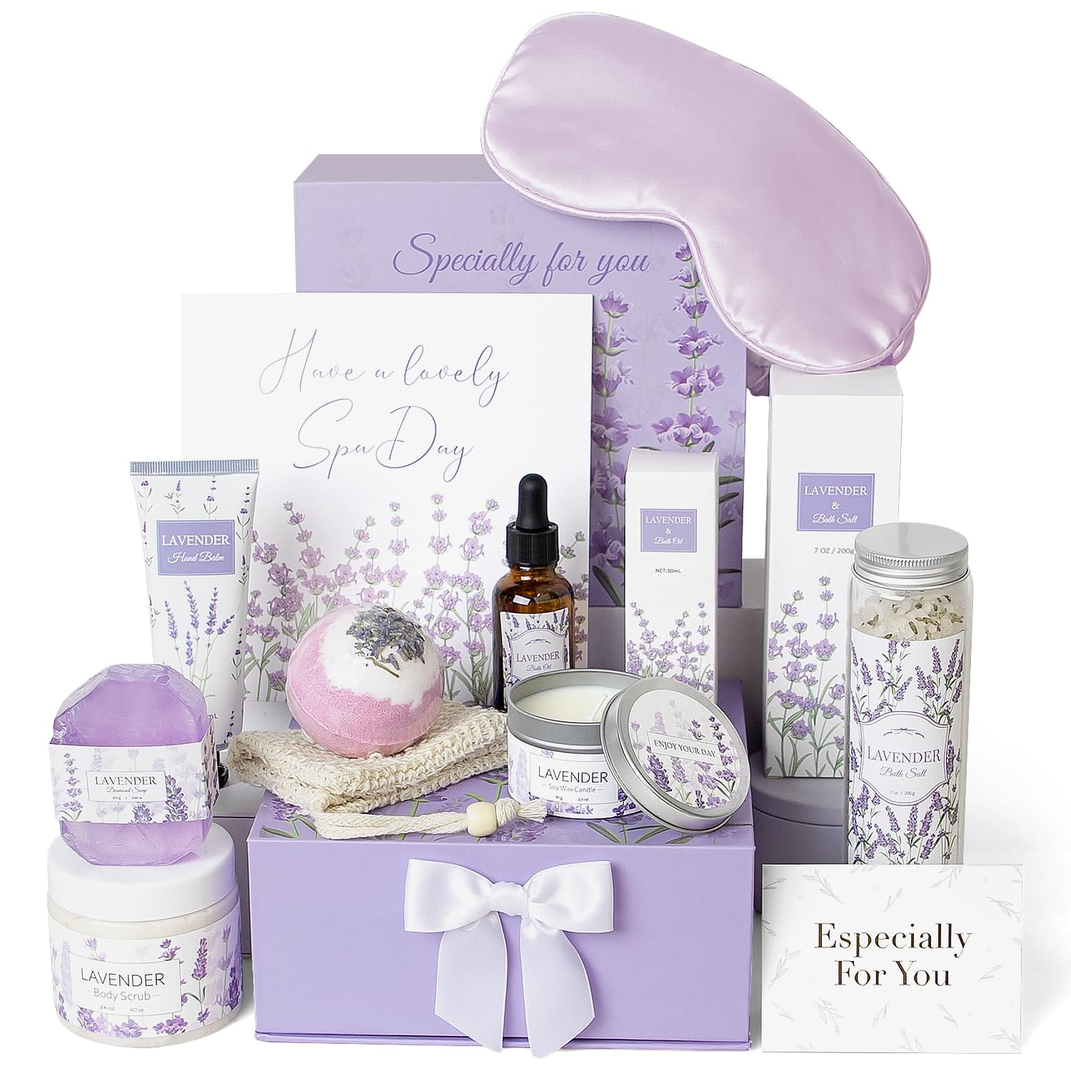 Lavender Spa Gifts Set, 11 Pcs Bath Gift Set for Women, Relaxing Spa Gifts, Bath Spa Gift Basket for Women, Self Care Gifts, Care Package, Home Spa Products, Birthday Gifts for Women, Lavender Gifts Lavender Spa Gifts Set, 11 Pcs Bath Gift Set for Women, Relaxing Spa Gifts, Bath Spa Gift Basket for Women, Self Care Gifts, Care Package, Home Spa Products, Birthday Gifts for Women, Lavender Gifts
