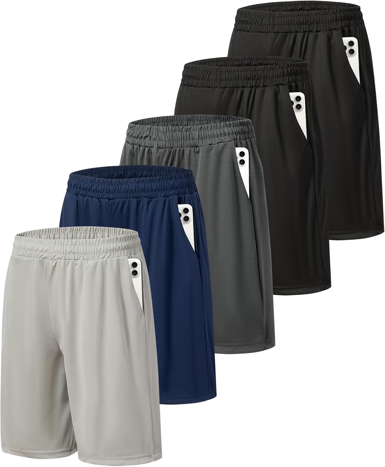 5 Pack Mens Athletic Gym Shorts Workout Quick Dry Running Lightweight Basketball Shorts with Pockets 5 Pack Mens Athletic Gym Shorts Workout Quick Dry Running Lightweight Basketball Shorts with Pockets