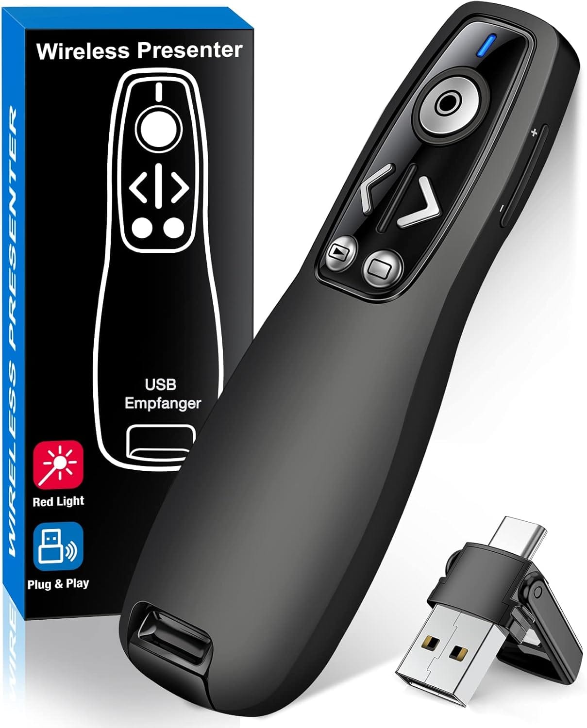 2-In-1 Usb Type C Presentation Clicker Wireless Presenter Remote For Powerpoint, Powerpoint Clicker With Volume Control Powerpoint Slide Advancer For Mac, Computer, Laptop-E600 2-In-1 Usb Type C Presentation Clicker Wireless Presenter Remote For Powerpoint, Powerpoint Clicker With Volume Control Powerpoint Slide Advancer For Mac, Computer, Laptop-E600