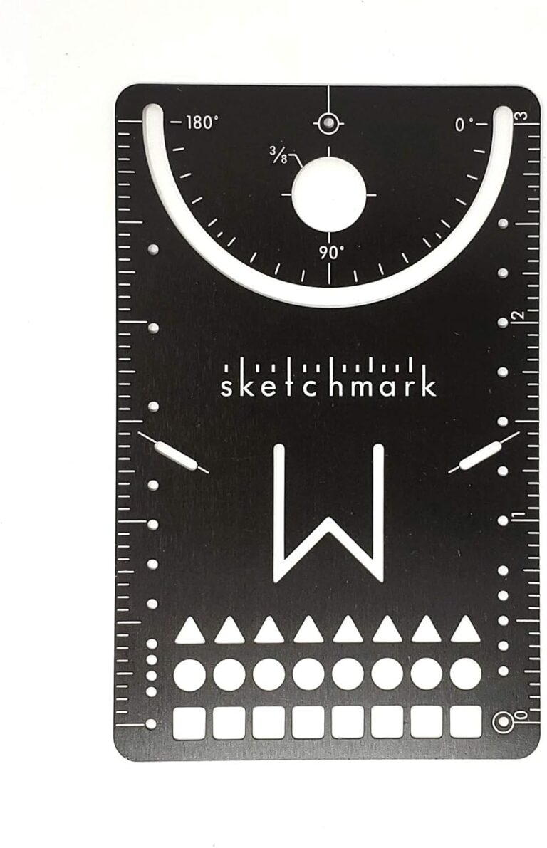 Original Stainless Steel Bookmark Stencil – Credit Card Tool with 11+ Features, Ruler, Compass, Protractor, Journaling, and More