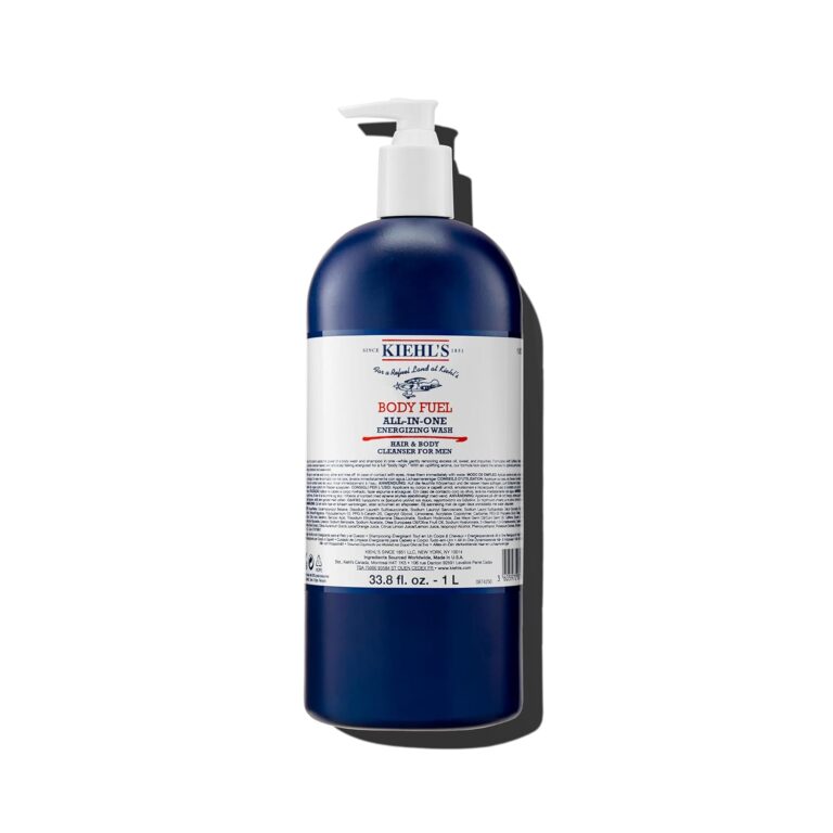 Kiehl’s Body Fuel All-in-One Energizing Body Wash & Shampoo for Men, with Menthol, Caffeine, Vitamin E & Vitamin C, Gently Removes Excess Oil, Sweat & Impurities, for Men’s Skin and Hair