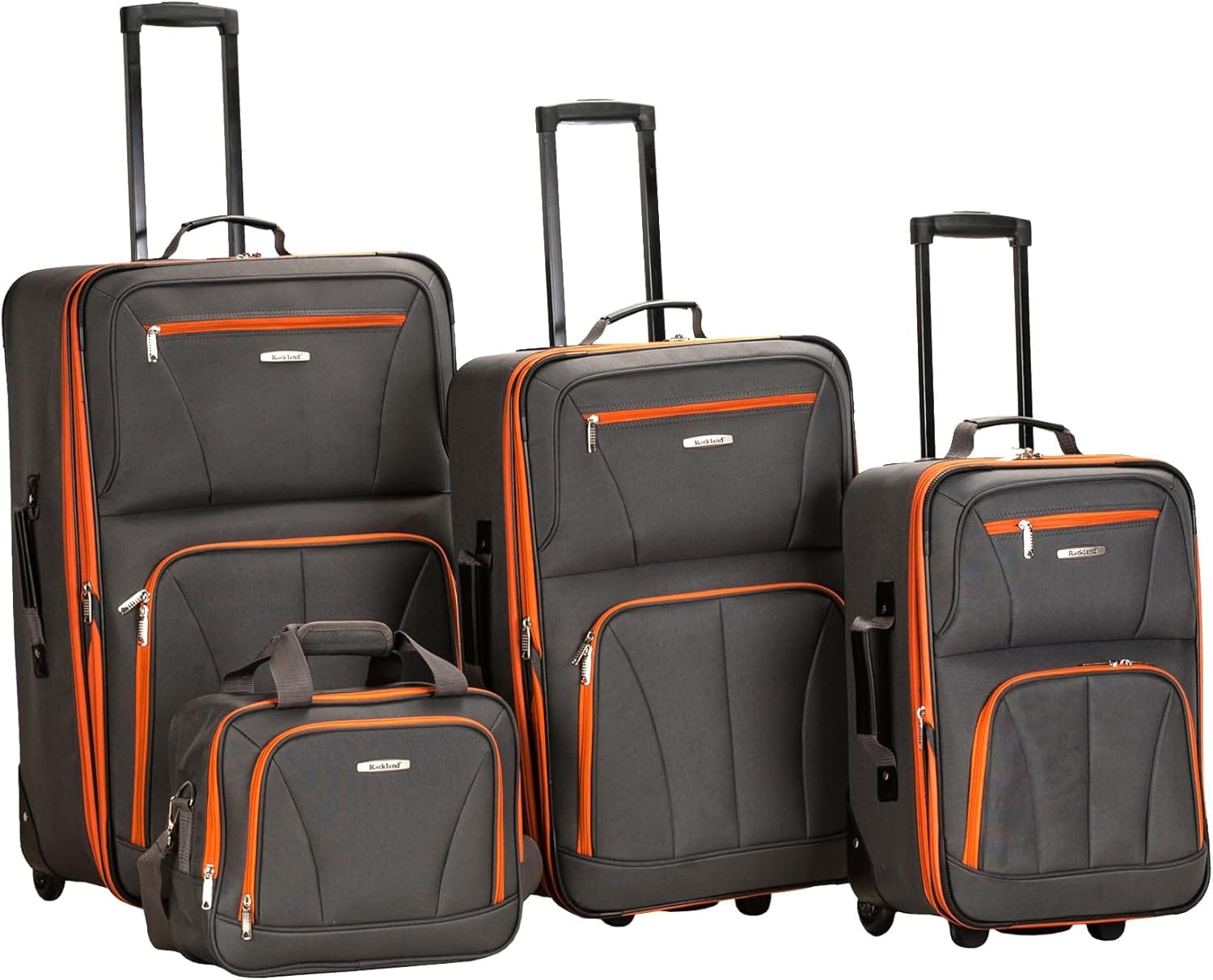 Rockland Journey Softside Upright Luggage Set, Expandable, Charcoal, 4-Piece (14/19/24/28) Rockland Journey Softside Upright Luggage Set, Expandable, Charcoal, 4-Piece (14/19/24/28)