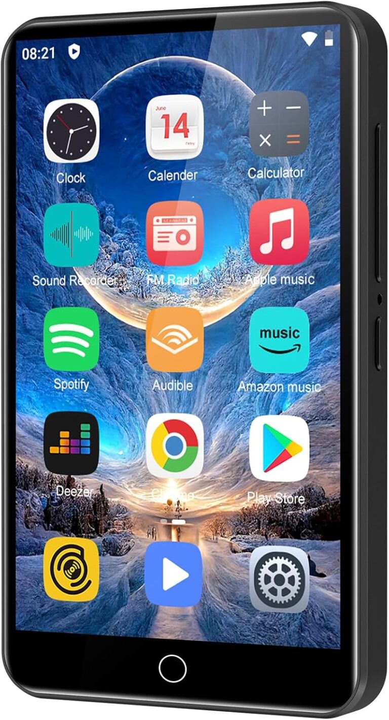 80GB MP3 Player with Bluetooth and WiFi, 4.0″ Full Touchscreen Mp4 Mp3 Player with Spotify, Audible, Amazon Music, Android Music Player with Speaker, FM Radio, E-Book, Up to 512 GB