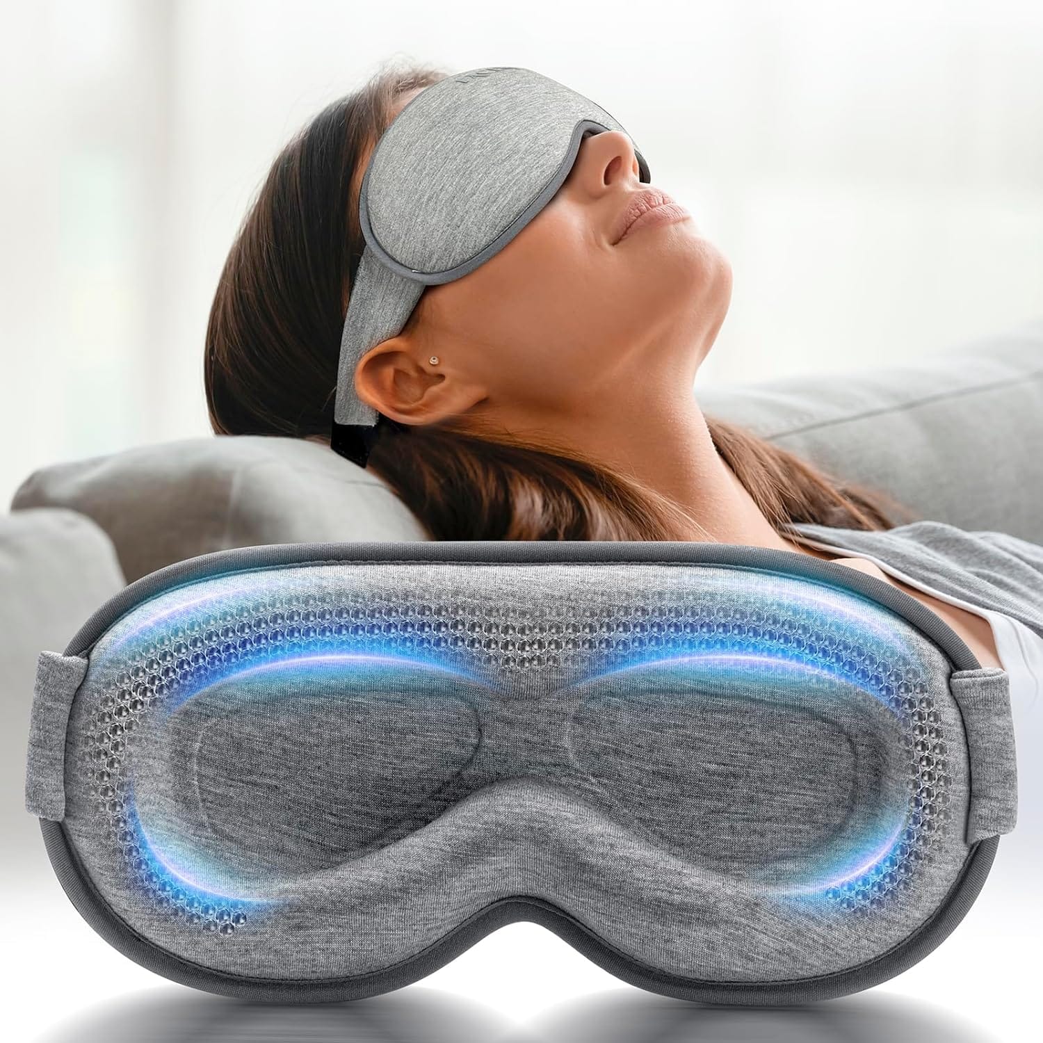 Weighted Eye Mask for Sleeping – Blackout Sleep Mask for Women Men, FACEMOON Lash Extension Eye Covers, Memory Foam, 3D Contoured, Airplane Travel Essentials, Blindfold for Meditation(Gray) Weighted Eye Mask for Sleeping – Blackout Sleep Mask for Women Men, FACEMOON Lash Extension Eye Covers, Memory Foam, 3D Contoured, Airplane Travel Essentials, Blindfold for Meditation(Gray)