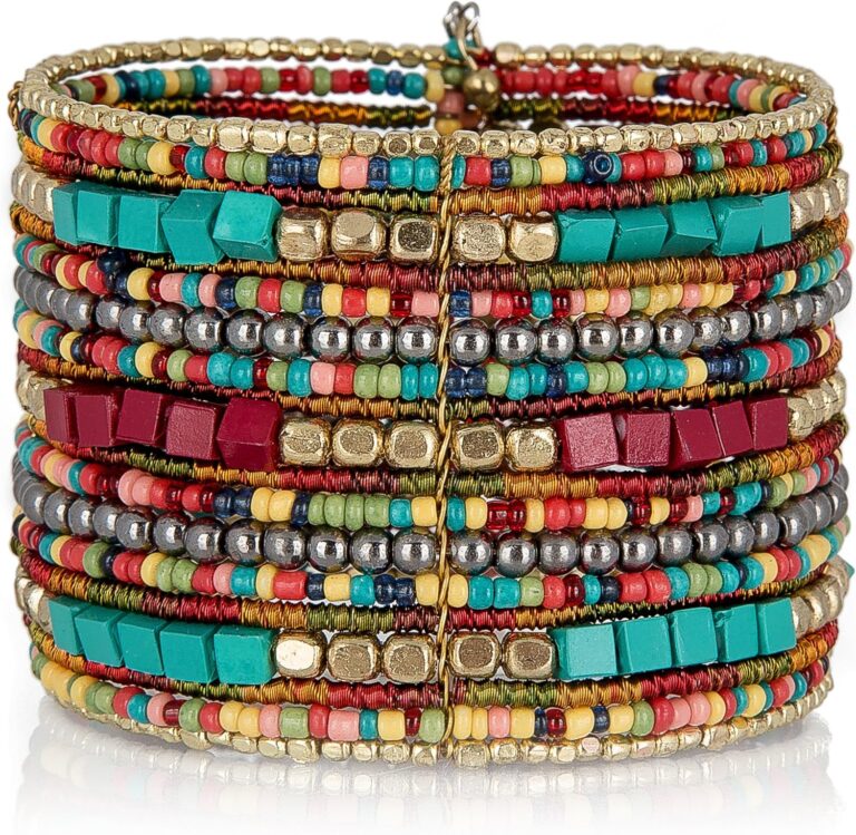 SPUNKYsoul Cuff Bracelets for Women Collection – Adjustable, Stylish Boho Inspired Beaded Bracelets, Trendy Stackable Beads, Ideal for Everyday Wear & Special Occasions