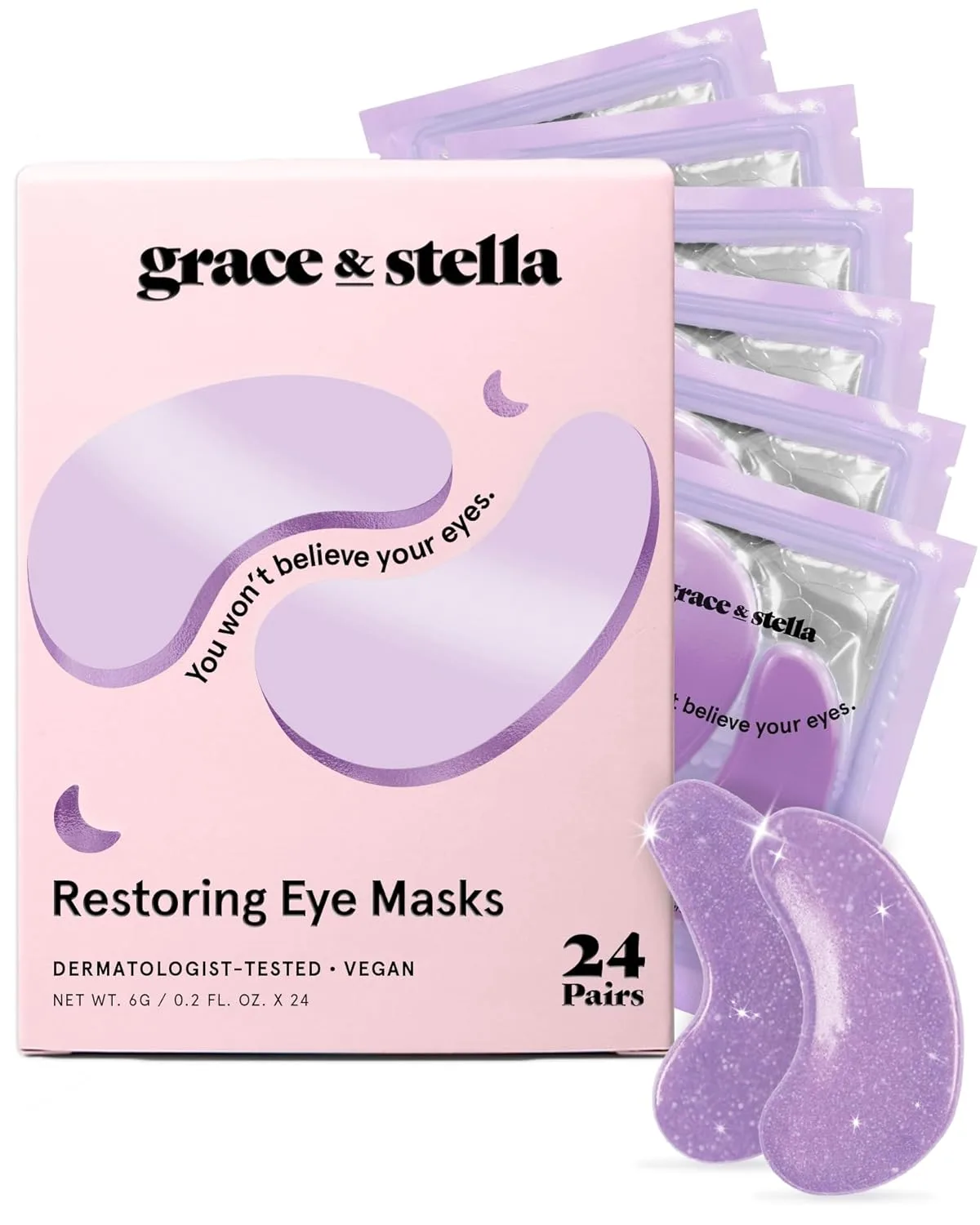 grace & stella Retinol Under Eye Patches for Puffy Eyes and Dark Circles – Restoring Gel Under Eye Masks with Hyaluronic Acid – Vegan Cruelty-Free Skincare, Birthday Gifts for Women (Purple, 24 Pairs) grace & stella Retinol Under Eye Patches for Puffy Eyes and Dark Circles – Restoring Gel Under Eye Masks with Hyaluronic Acid – Vegan Cruelty-Free Skincare, Birthday Gifts for Women (Purple, 24 Pairs)