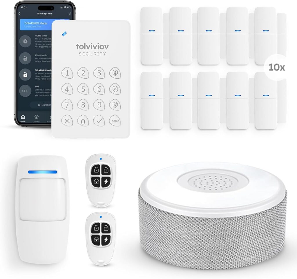Tolviviov Alarm System For Home Security, Door Alarm Systems, App Alerts, 15Piece Kit, No Monthly Fee, Wifi Alarm, Door Window Motion Sensor, For Home Security And Kids Safety Tolviviov Alarm System For Home Security, Door Alarm Systems, App Alerts, 15Piece Kit, No Monthly Fee, Wifi Alarm, Door Window Motion Sensor, For Home Security And Kids Safety