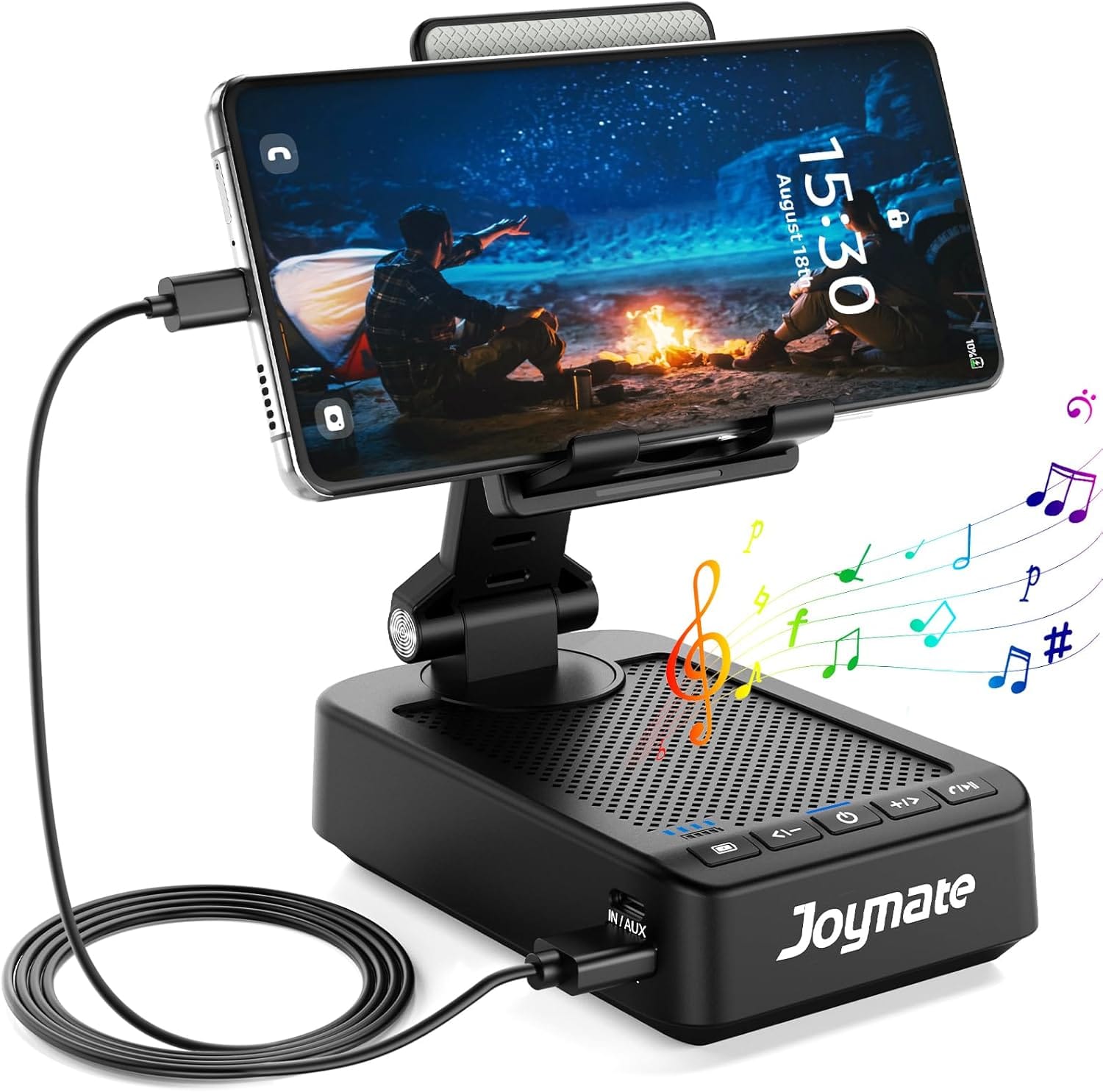 Gifts for Men Women, Phone Stand with Bluetooth Speaker and Charging Function 360ยฐ Rotable Angel Adjustable Cell Phone Holder with HD Stereo Sound Fits All Phones,Tablet (Black) Gifts for Men Women, Phone Stand with Bluetooth Speaker and Charging Function 360ยฐ Rotable Angel Adjustable Cell Phone Holder with HD Stereo Sound Fits All Phones,Tablet (Black)