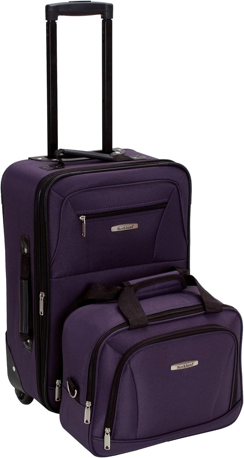 Rockland Fashion Expandable Softside Upright Luggage Set, Purple, 2-Piece (14/19) Rockland Fashion Expandable Softside Upright Luggage Set, Purple, 2-Piece (14/19)