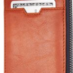 Vaultskin NOTTING HILL Minimalist Leather Zipper Wallet for Women and Men: Slim Multi Cardholder with RFID Blocking and Keychain Ring