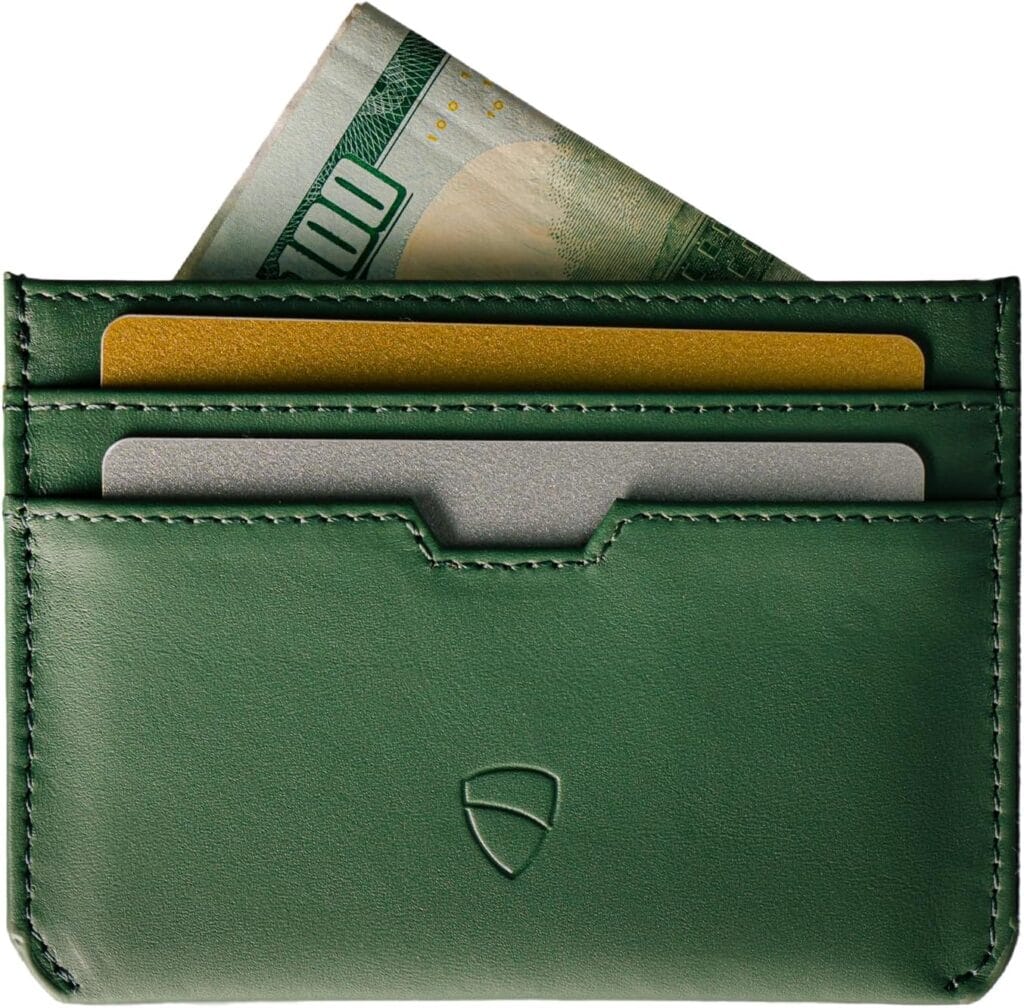 Vaultskin MOORGATE Slim Card Holder – Minimalist Leather Wallet, RFID Blocking Sleeve, Fits Front Pocket, for Men and Women Vaultskin MOORGATE Slim Card Holder – Minimalist Leather Wallet, RFID Blocking Sleeve, Fits Front Pocket, for Men and Women