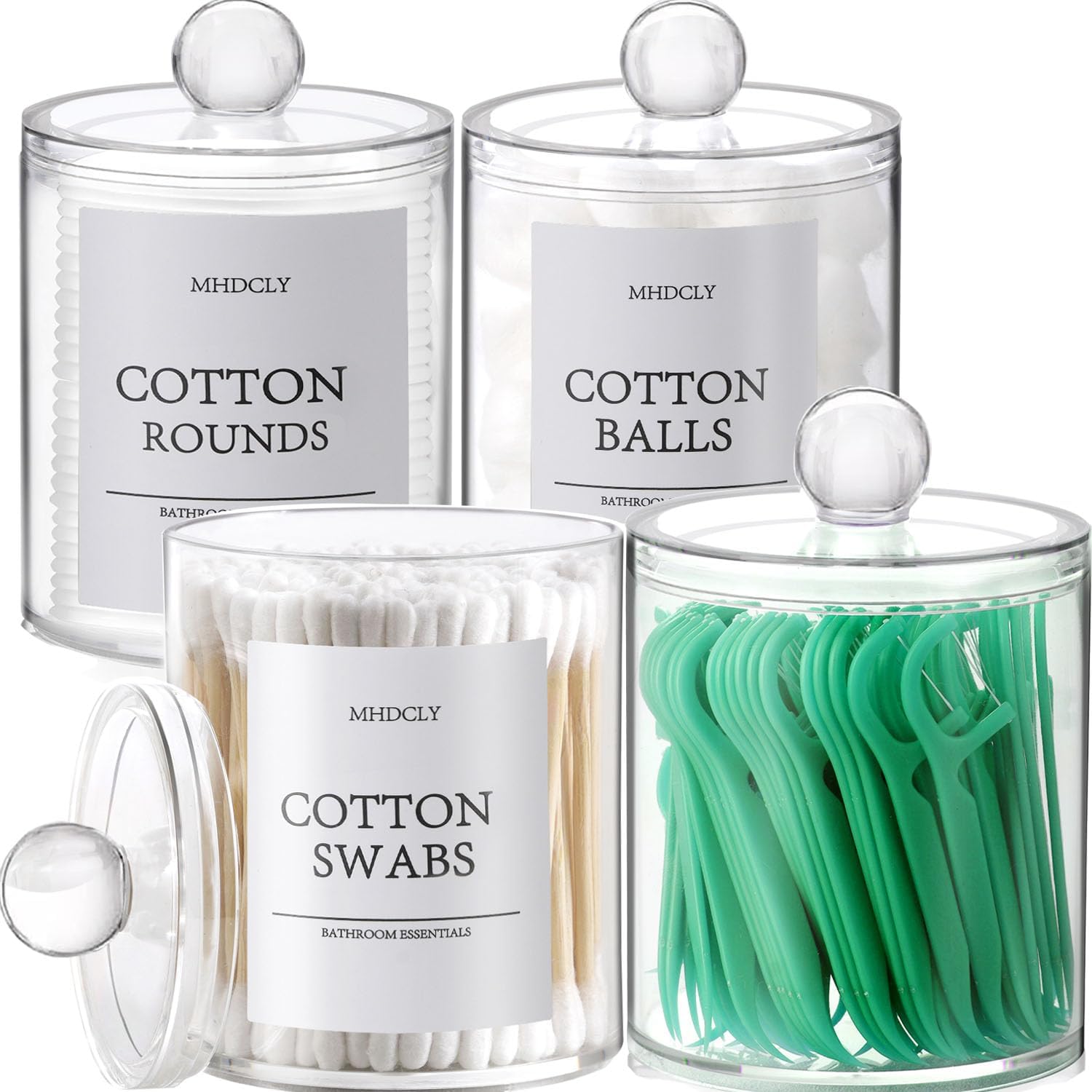 Bathroom Organizers And Storage,4 Pack Bathroom Accessories,Bathroom Decor,Home Decor,Bathroom Storage And Organization,Qtip Holder For Room Decor Aesthetic