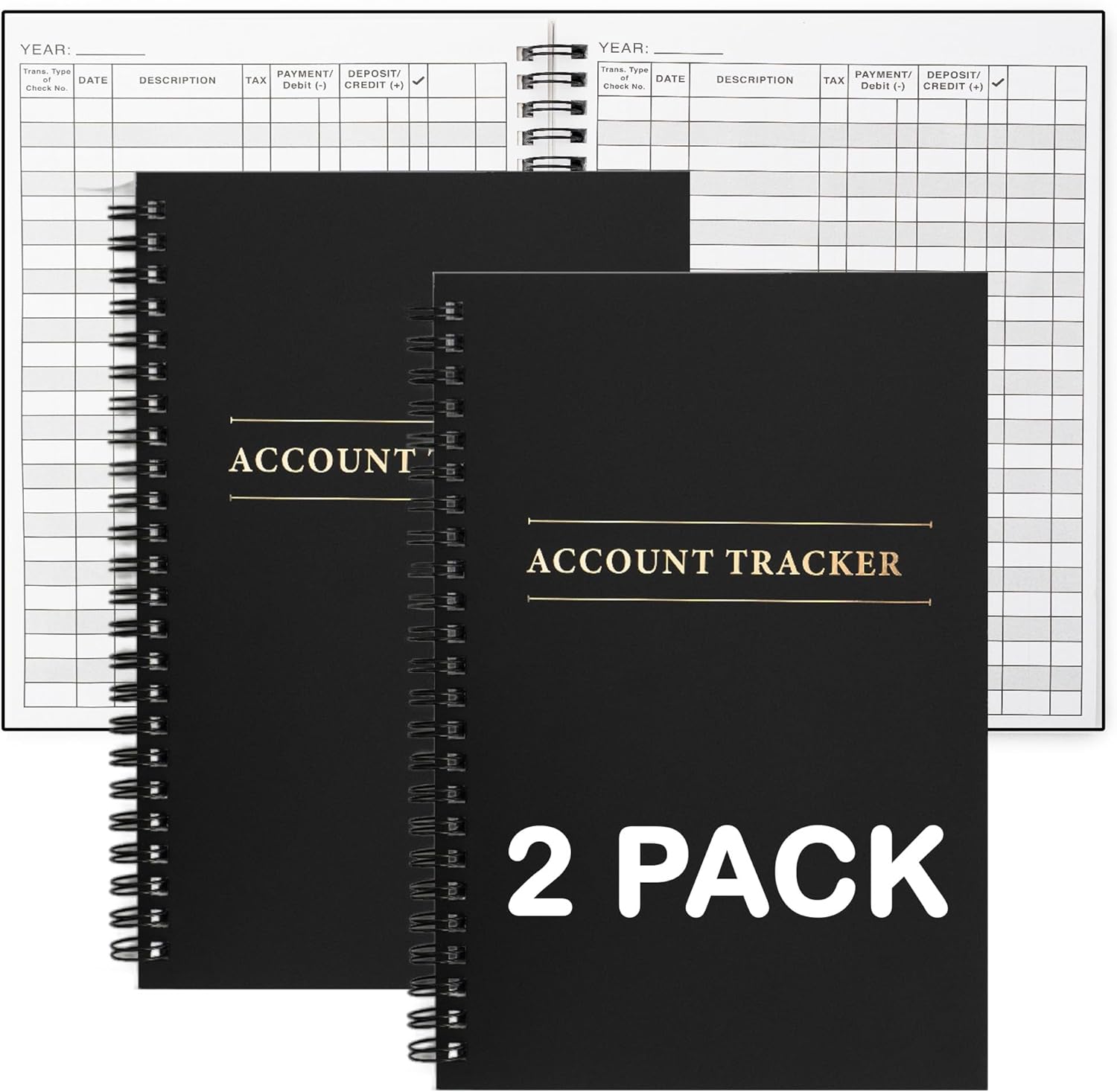 2 Pack Expense Tracker Ledger Book- Finance Book For Home Budget Tracking, Business Bookkeeping -Home Budget Notebook, Finance Planner- Expense Ledger For Small Business Bookkeeping (100 Pages 2 Pack)