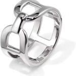 Chunky Chain Silk Scarf Clip for Women Girls Minimalist Silver-Tone Wide Band Statement Buckle Wrap Fashion Punk Link Shawl Scarves Clasp Dress Accessories Jewelry