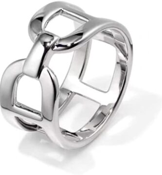 Chunky Chain Silk Scarf Clip for Women Girls Minimalist Silver-Tone Wide Band Statement Buckle Wrap Fashion Punk Link Shawl Scarves Clasp Dress Accessories Jewelry