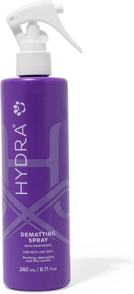 Hydra Luxury Care Ultra Dematting and Finishing Spray for Dogs and Cats, Pet Detangler for Long Fur, 8.12-Ounce Bottle Hydra Luxury Care Ultra Dematting and Finishing Spray for Dogs and Cats, Pet Detangler for Long Fur, 8.12-Ounce Bottle
