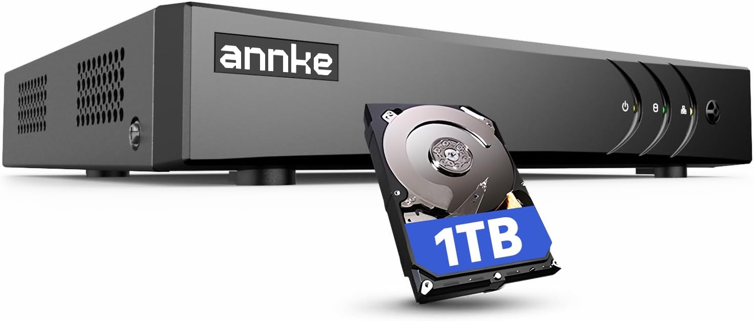 ANNKE 3K Lite 8 Channel Hybrid 5-in-1 Security Digital Video Recorder, H.265+ Surveillance DVR Supports 8CH Analog and 2CH 6MP IP Cameras, Remote Access, AI Human&Vehicle Detection, 1TB Hard Drive