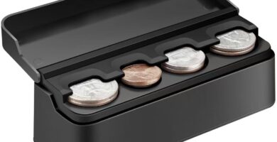 SINGARO Coin Holder for Car, Coin Change Organizer Compatible with Coins of Different Sizes, Dash-Mounted Holder Suitable for Most Cars, Trucks(Black)