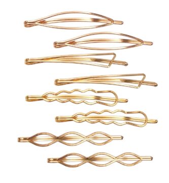 Messen Hair Pins Set Geometric Hair Clips Metal Hairpin Minimalist Hair Styling Jewelry Hair Clamps Accessories Barrettes Gold Bobby Pin for Girl Women (8 Pieces,Style 7)