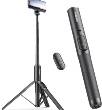 Sensyne 60″ Phone Tripod – Selfie Stick, Lightweight All in One Phone Tripod Integrated with Wireless Remote Compatible with All Cell Phones for Selfie/Video Recording/Photo/Live Stream/Vlog（Black）