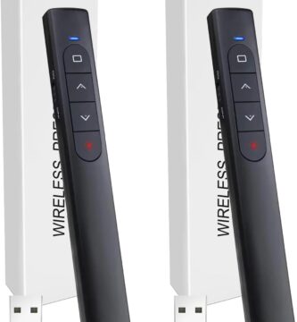 (2 Units) Wireless Presenter Remote, Presentation Clicker with Hyperlink & Volume Remote Control PowerPoint Office Presentation Clicker for Keynote/PPT/Mac/PC/Laptop