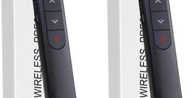 (2 Units) Wireless Presenter Remote, Presentation Clicker with Hyperlink & Volume Remote Control PowerPoint Office Presentation Clicker for Keynote/PPT/Mac/PC/Laptop