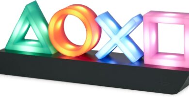 Paladone Playstation Controller Icons Light with 3 Light Modes – Sound Reactive, Dynamic Phasing, and Standard Mode – Gaming Desk Accessories and Game Room Decor