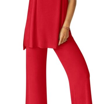 PRETTYGARDEN Women’s 2 Piece Lounge Set 2025 Summer Casual Loose Tank Top Wide Leg Pants Matching Travel Outfits Tracksuit