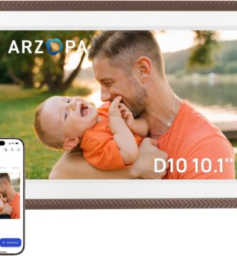 ARZOPA 10.1″ WiFi Digital Picture Frame 32GB HD IPS Anti-Glare Touch Screen Digital Photo Frame, Wall Mountable, Auto-Rotate, Easy Sharing Photos Videos &Custom Gifting via Free ARZOPA APP – D10 Brown