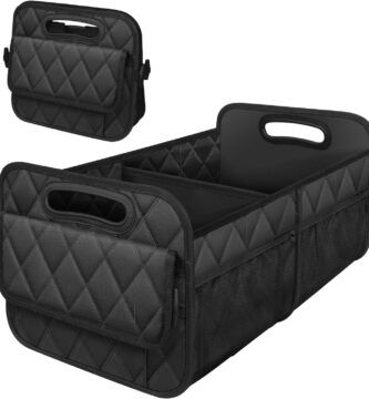 Deosk Car Trunk Organizer for SUV, Car Organizers and Storage with 6 Pocket, Car Accessories for Women/Men 50LWaterproof Polyester Trunk Organizer, Black