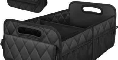 Deosk Car Trunk Organizer for SUV, Car Organizers and Storage with 6 Pocket, Car Accessories for Women/Men 50LWaterproof Polyester Trunk Organizer, Black