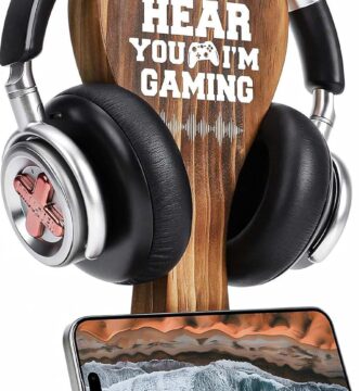 Gamer Gifts for Teenage Boys, Gaming Gifts for Son Boyfriends Brother, Cool Men Game Room Accessories Decor Sign, Wood Headset Holder Gifts