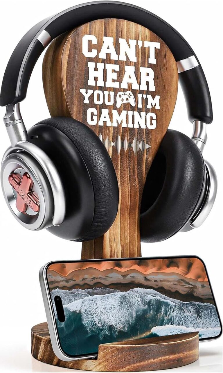 Gamer Gifts for Teenage Boys, Gaming Gifts for Son Boyfriends Brother, Cool Men Game Room Accessories Decor Sign, Wood Headset Holder Gifts