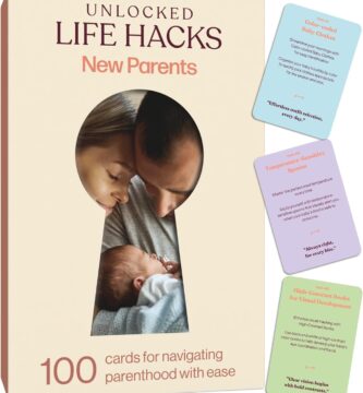 New Parents Gift – 100 Cards with Essential Tips for 1st Time Parents – Thoughtful Postpartum Gift for First Time Moms, Dad, Baby Shower, Gender Reveal – New Mom Gifts for Women – Gift for Couples