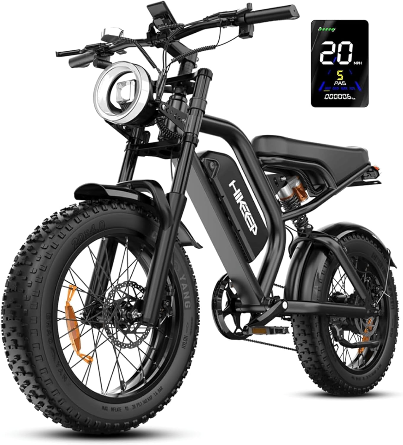Electric Bike for Adults – 20 x 4 Inch Fat Tire, 750W/Peak 1500W Motor, 48V15AH Detachable Battery, 4 Riding Modes Electric Dirt Bike, 7 Speed Electric Motorcycle, 28MPH UL 2849 Certified Electric Bike for Adults – 20 x 4 Inch Fat Tire, 750W/Peak 1500W Motor, 48V15AH Detachable Battery, 4 Riding Modes Electric Dirt Bike, 7 Speed Electric Motorcycle, 28MPH UL 2849 Certified